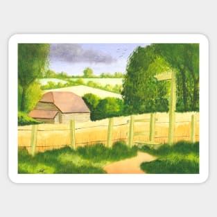 The Barn in Cornfield Sticker